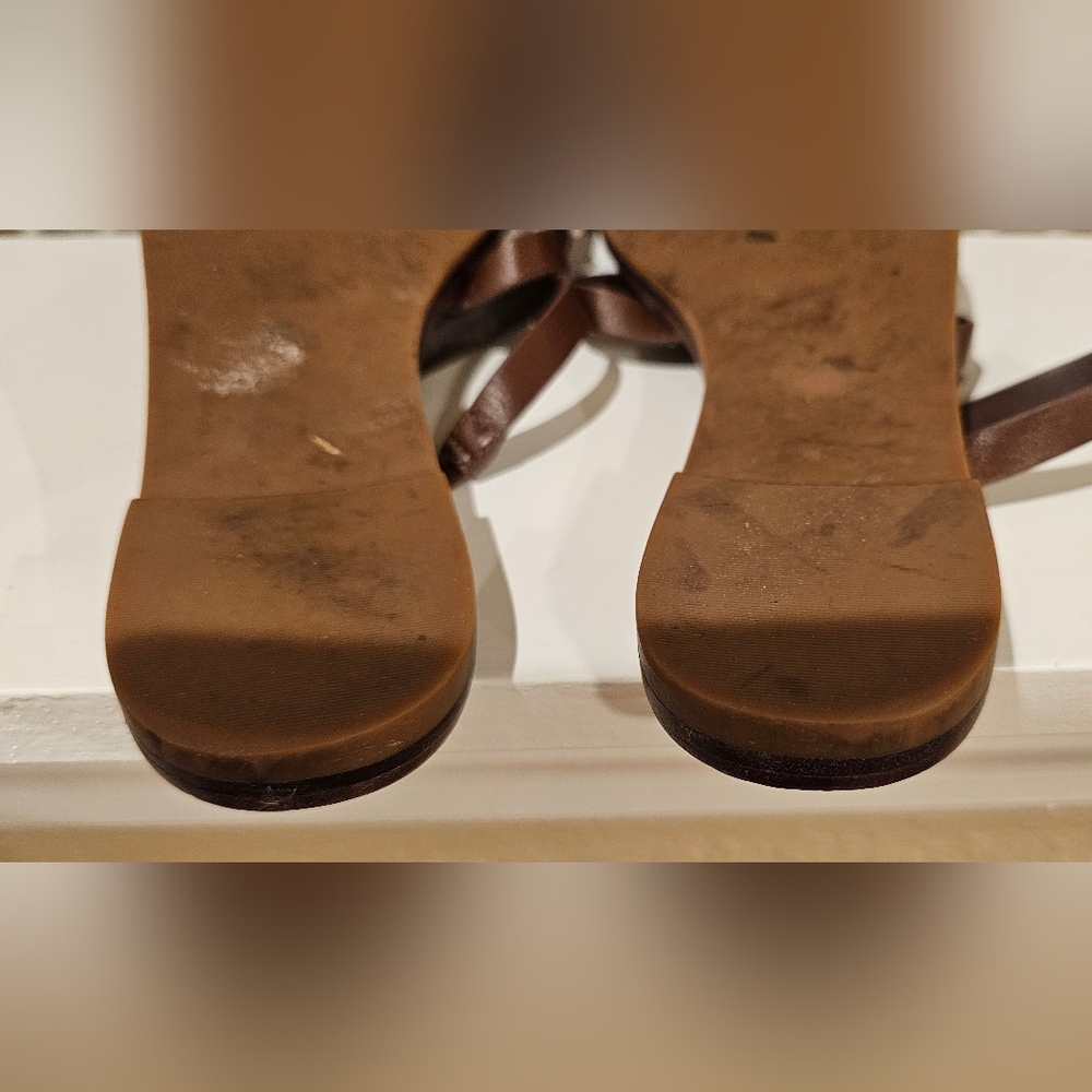 Tory Burch Brown Leather Sandals - Picture 2 of 5